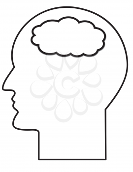 Illustration of the contour of a human head