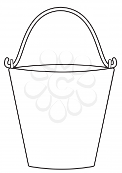 Illustration of outlines of bucket isolated on white background