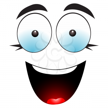 Illustration of eyes and smiling mouth on a white background