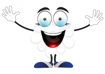 Illustration of a joyful smiling creature on a white background