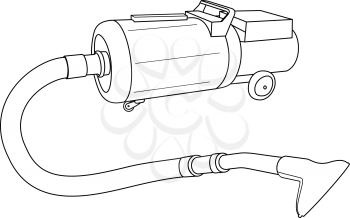 Outline illustration of an old vacuum cleaner