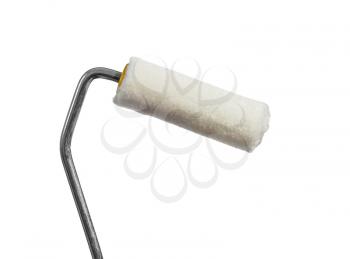 Paint roller with fur nozzle isolated on white background