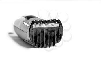 Hair clipper with attachment isolated on white background
