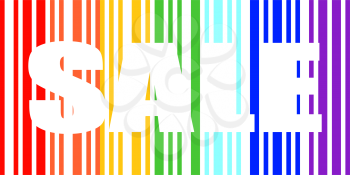 rainbow colors bars and white word sale