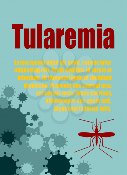 Modern vector brochure, report or flyer design template. Medical industry, biotechnology and biochemistry concept. Scientific medical designs.  Mosquito transmission diseases relative theme. Tularemia