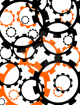 Cog wheels background. Decoration pattern from gears. Precision machinery relative backdrop