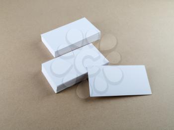 Photo of business cards. Template for branding identity.