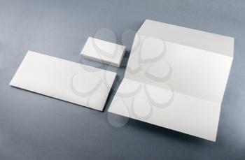 Blank stationery set on a table. Template for branding identity. Clipping path.