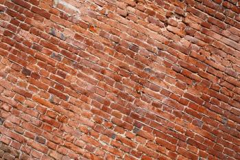 Texture of old brick wall. Masonry cement mortar.