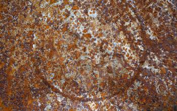 Corrosion of old metal drums. Texture rust.