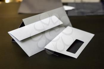 Modern envelopes with a window. Shallow depth of field.