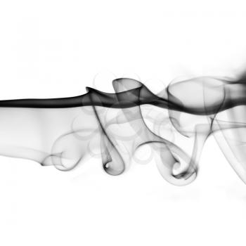 Abstract curls of smoke on white background. Studio shot.