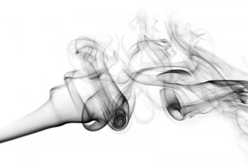 Photo of abstract black smoke swirls. Smoke background.