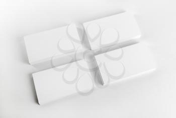 Blank business cards with soft shadow. For design presentations and portfolios.