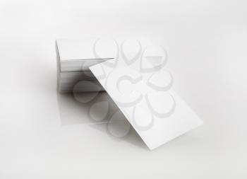 Photo of blank business cards. Template for branding identity.