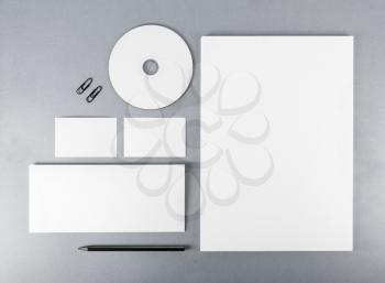 Blank stationery template for branding identity for designers. Top view.
