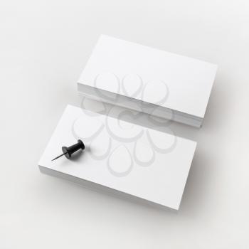 Blank business cards. Template for branding identity. Isolated with clipping path.