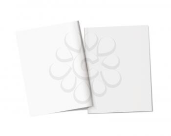 Mockup magazine cover on a white background. Back and front. Clipping path.