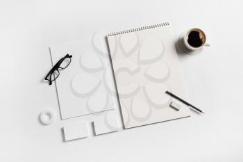 Branding stationery mockup on paper background. Blank objects for placing your design.