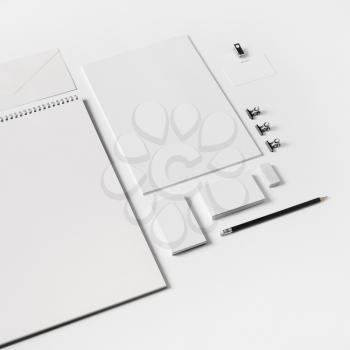 Blank stationery mockup with plenty of copy space. Branding template on white paper background.