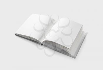 Opened blank brochure isolated with clipping path.