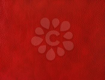 Red leather background. Photo of leather texture.