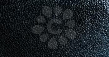 Horizontal wide black leather texture background backdrop