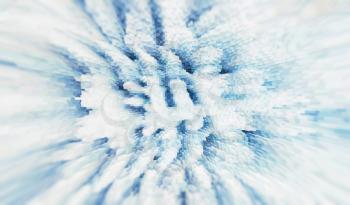 Horizontal pixel cube winter extruded and blurred map background
