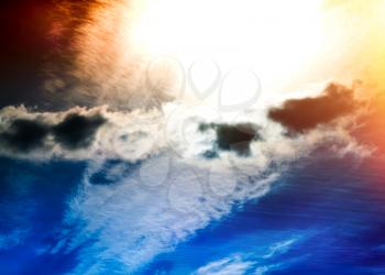 Dramatic cloudscape with stunning light leak background hd