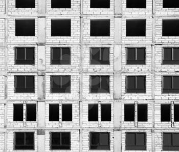 Symmetric windows at construction site background hd
