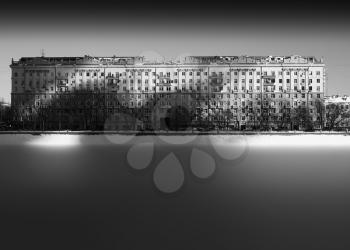 Dramatic shadows on Moscow historic building backdrop hd