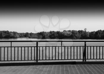 Black and white Moscow city quay background