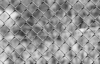 Dramatic black and white jail Rabitz fence bokeh backdrop