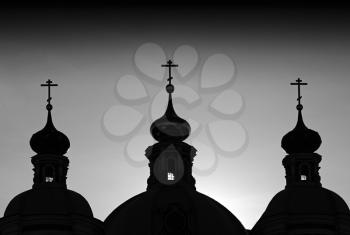 Three Moscow church domes background