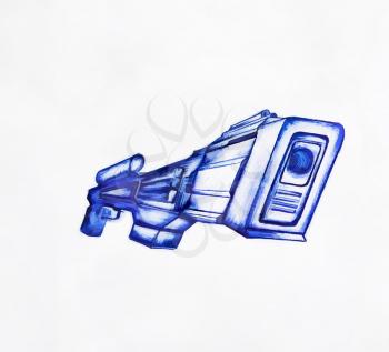 Retrowave blaster design illustration background hd