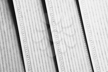 Diagonal vintage punched card textured background