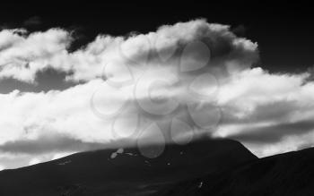 Black and white overcasted mountain landscape hd