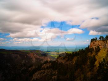 Clouds over the mountain forest background hd