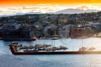 Northern Tromso city port background hd