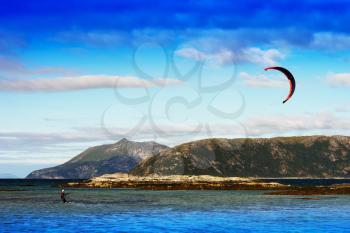 Kite flyer in sea sepia background hd