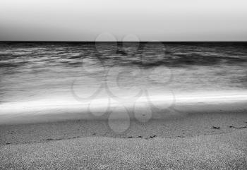 Black and white tidal waves landscape background hd