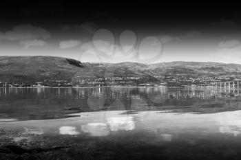 Black and white Norway community landscape background hd