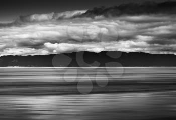 Norway ocean tidal waves with horizon mountain abstraction hd