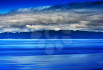 Norway ocean tidal waves with horizon mountain abstraction hd