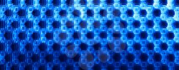 Horizontal blue 3d extruded cubes abstraction background