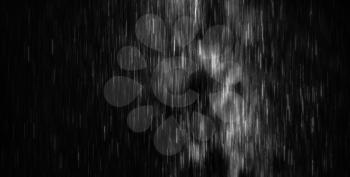 Horizontal black and white starfall rain digital background abstraction