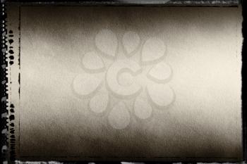 Horizontal sepia toned blank filmscan background with border