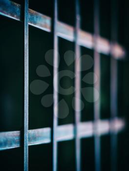 Square vivid prison cell bars closeup deatil bokeh background backdrop