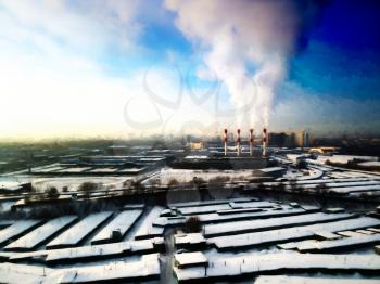 Dark industrial landscape backdrop hd