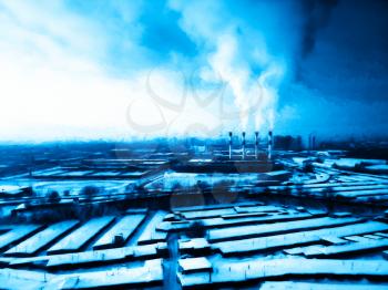 Dark and blue industrial landscape backdrop hd